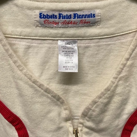Ebbets Field Flannels Tampa Smokers 1951 Baseball Jersey Zip Up Mens 3XL Cream - Picture 3 of 8